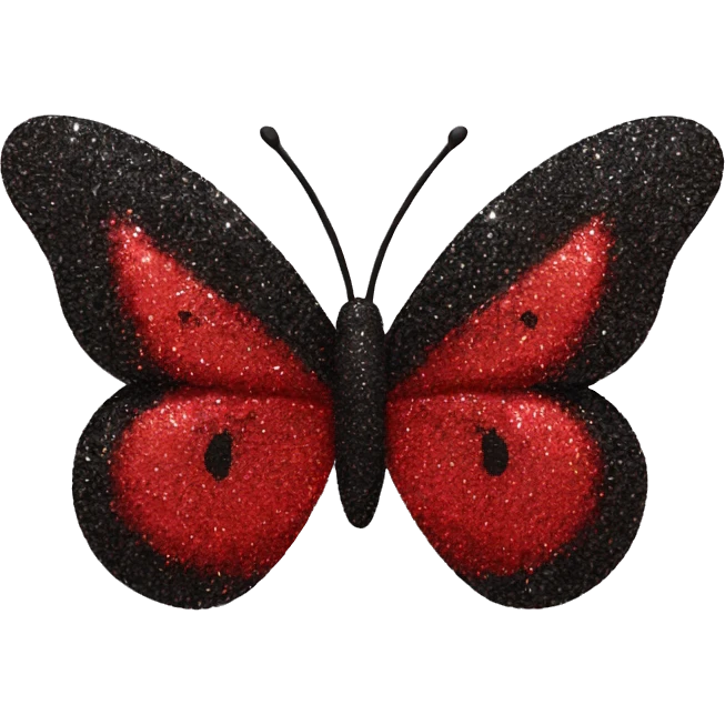 red and black glitter butterfly emoji