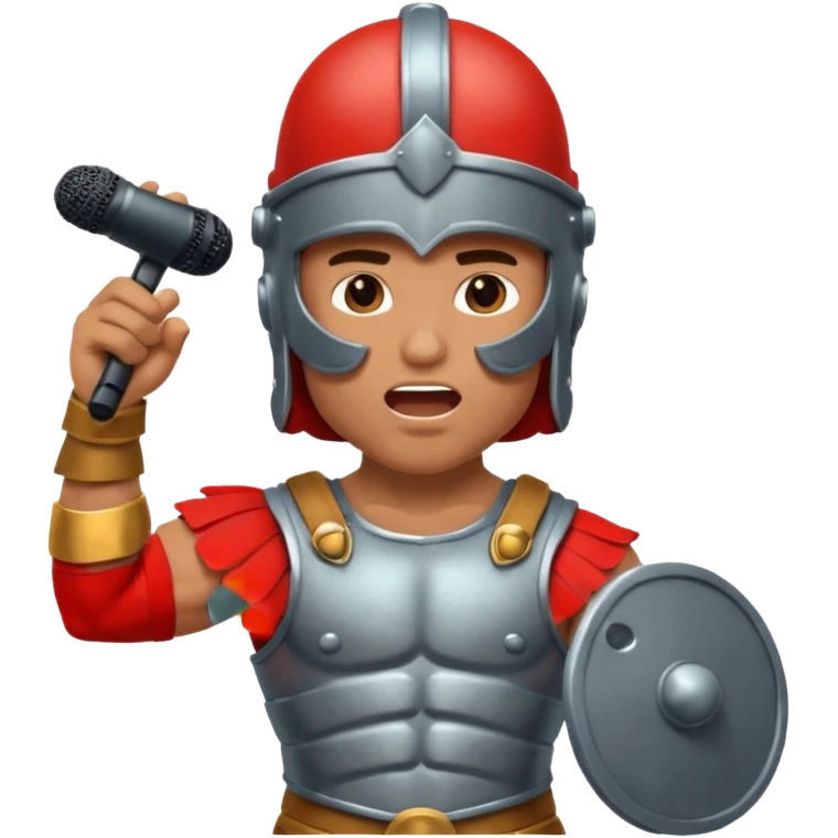 gladiator singing with micro emoji