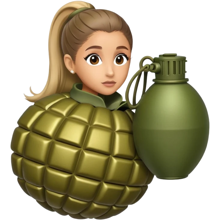 Ariana grande dressed as an a greanade emoji