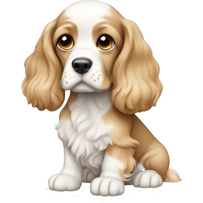 White and tan cocker spainel  emoji