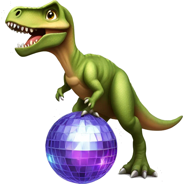 Dinosaur with disco ball  emoji