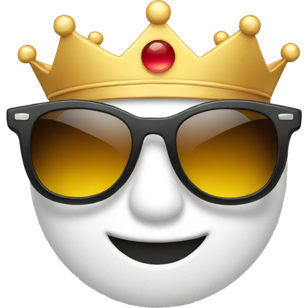 sunglass emoji with crown emoji