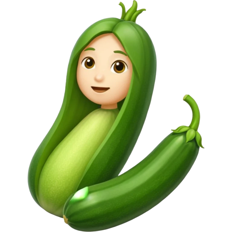 zucchini with long hair emoji