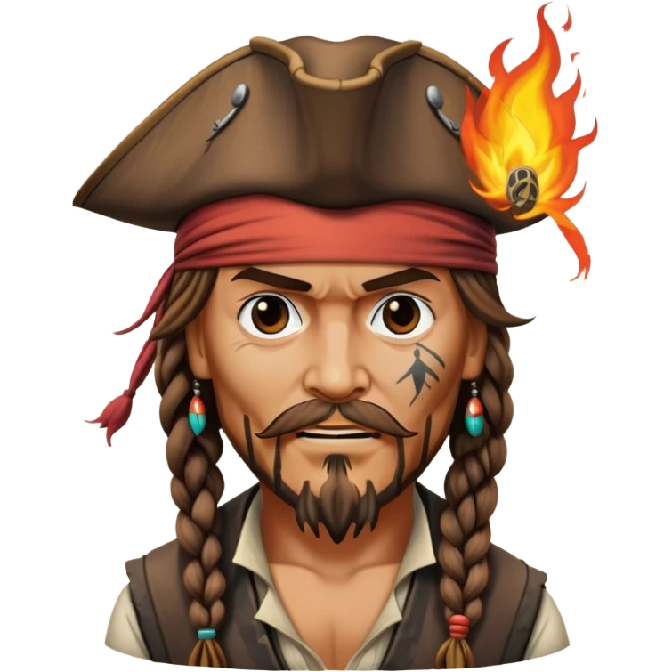 Make a burning Jack Sparrow emoji
