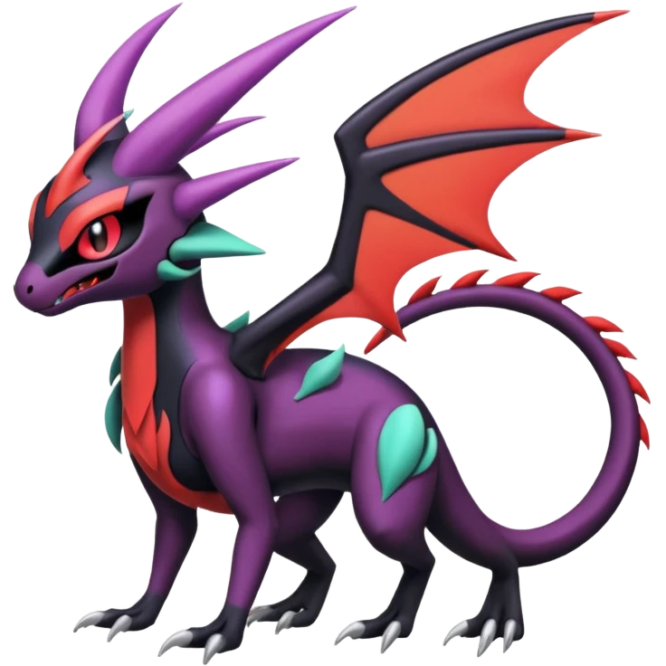 Colorful Cool Badass  Meloetta-Noibat-Noivern-Salandit-Guilmon-Darkrai-Pokémon-Fakémon-fusion-hybrid-creature emoji
