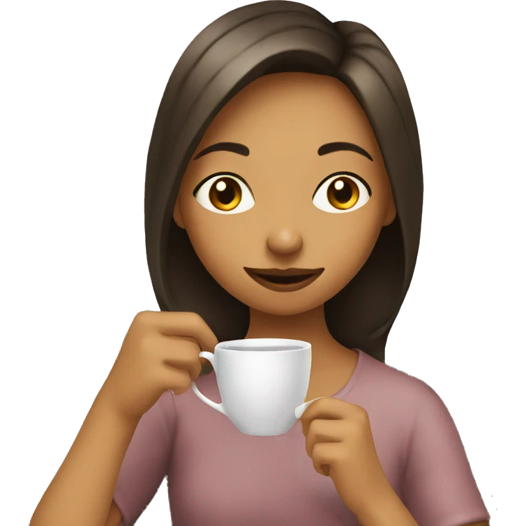 Girl sipping tea emoji