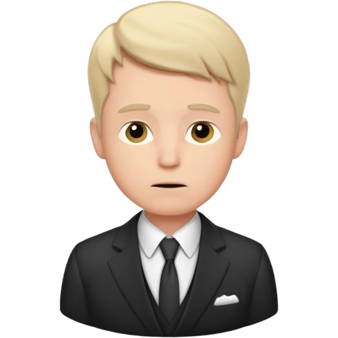 white man in formal suit thinking hard, looking up to left emoji