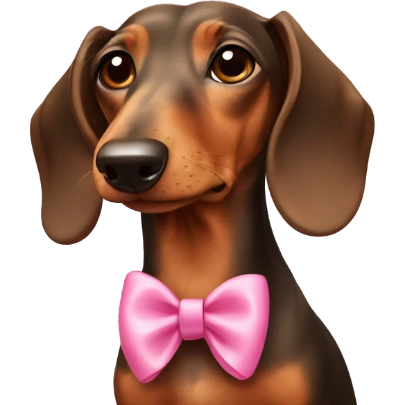 a dachshund with a pink bow  emoji