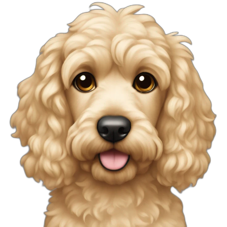 blonde cockapoo with black ears emoji
