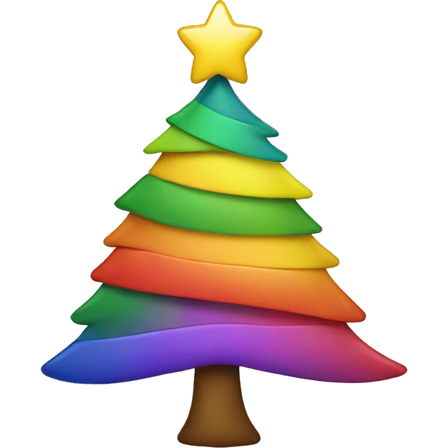 Rainbow Christmas tree emoji