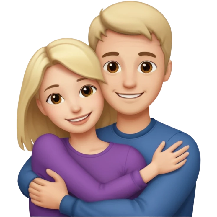 Create a man hug his girlfriend from front emoji