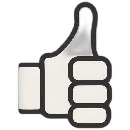 A thumbs up with the top part of the thumb being horizontal emoji
