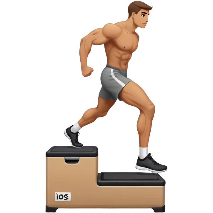 buff man step onto plyo-box side-view emoji