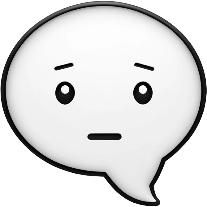 Thought speech bubble black and white minimalism cyber punk emoji