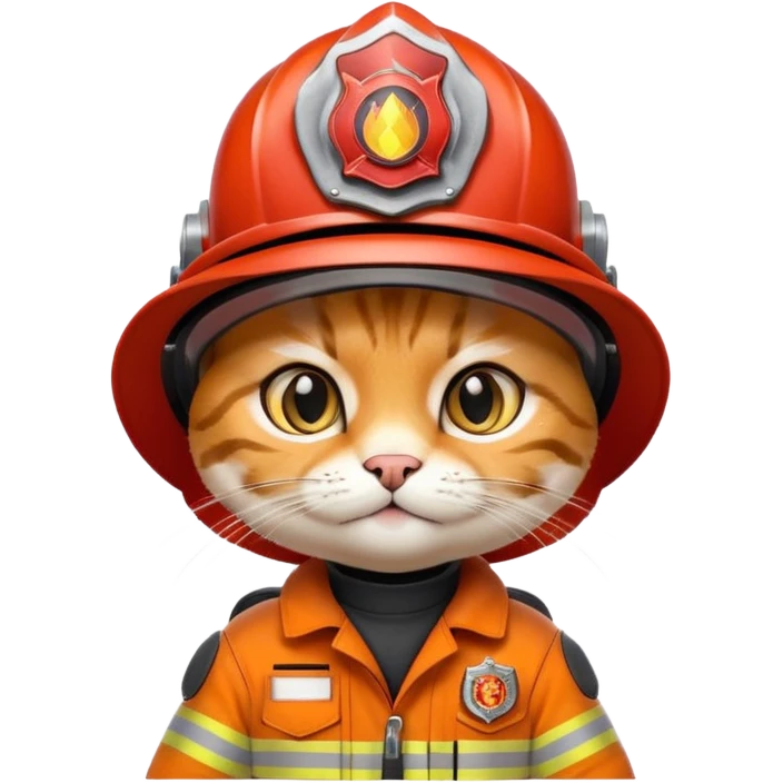 wild cat in firefighter suit emoji