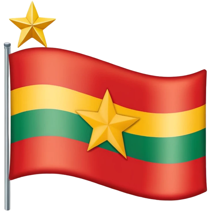 Kurdistan flagged  with one star emoji