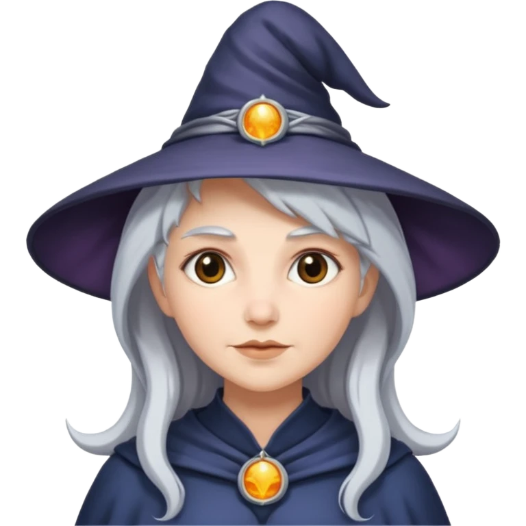 lunar witch with silver hair emoji