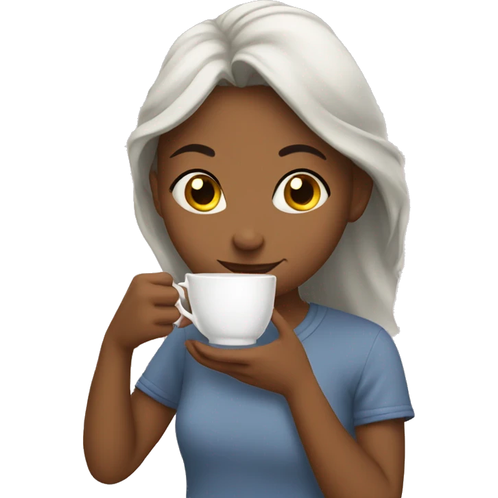 Girl sipping tea emoji