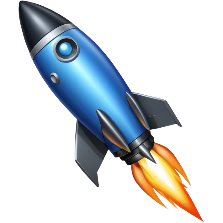 Rocket, dark black blue, inclined 🚀 emoji