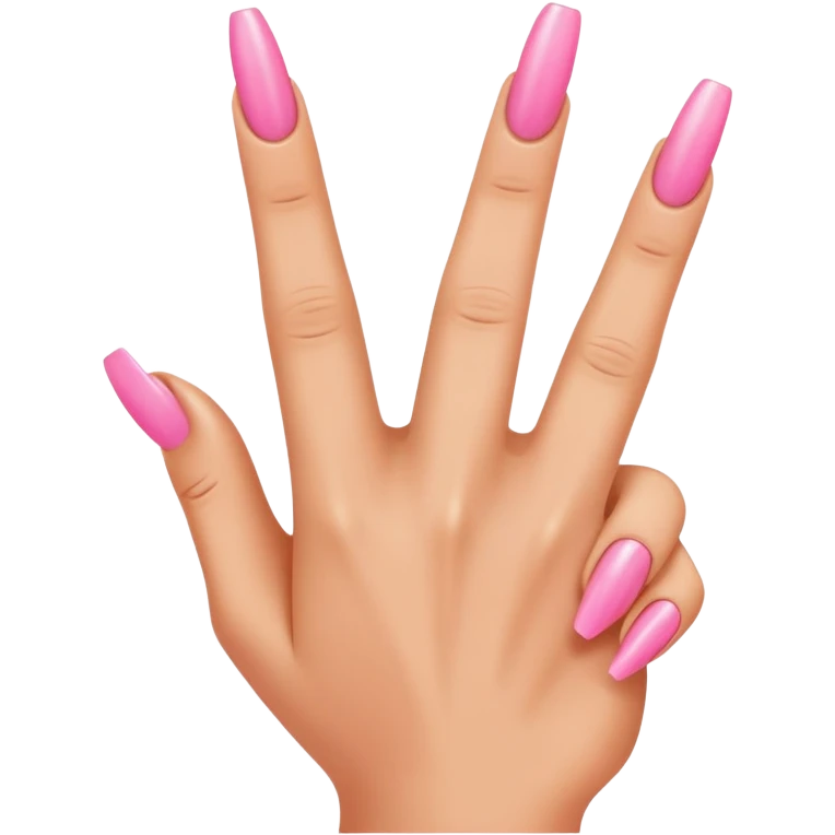 Middle finger with long pink nails  emoji