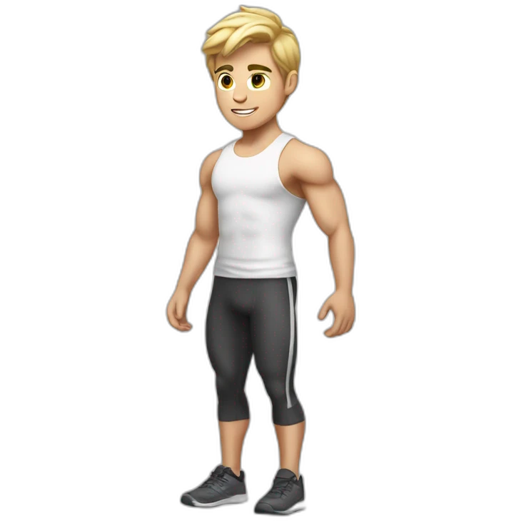 Fitness boy, white skin emoji