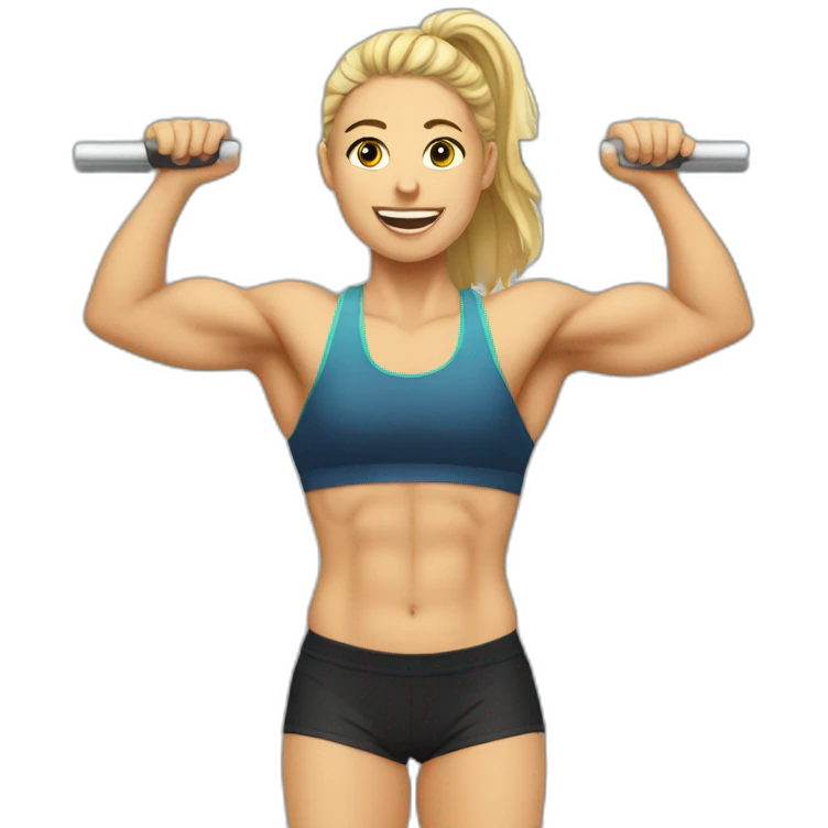 Athlete doing pull-ups emoji