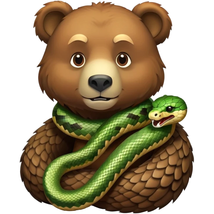 Bear with snake on his neck emoji