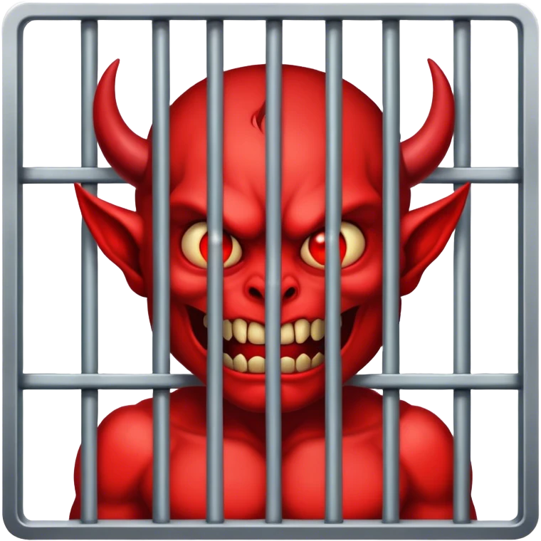 Demon behind bars emoji