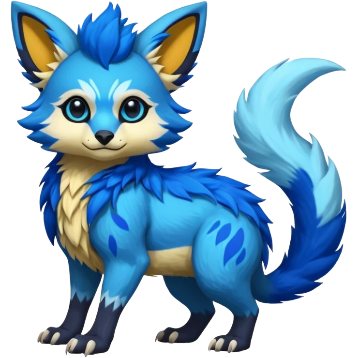 Rare realistic exotic cute epic pretty beautiful handsome gorgeous aesthetic colorful vibrant Vernid-Protogen-Primagen-Wickerbeast-species-Fakemon-creature by LiLaiRa, random markings, tufted ears, full body emoji