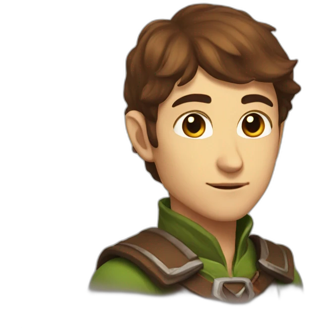 brown short hair nice elf ranger handsome emoji