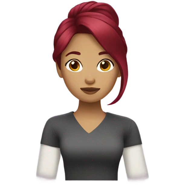 Filipina with burgundy hair emoji