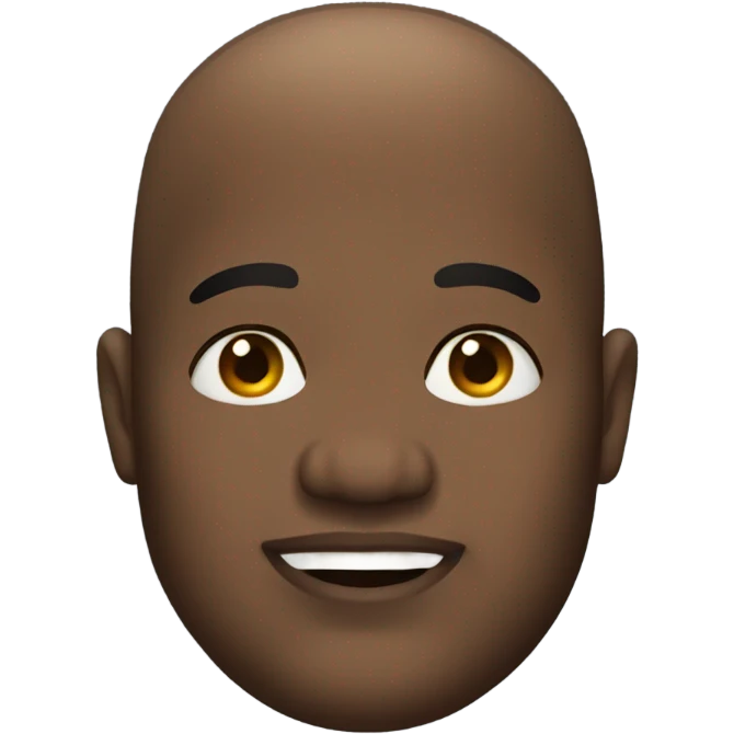 Fat black bald head man  emoji
