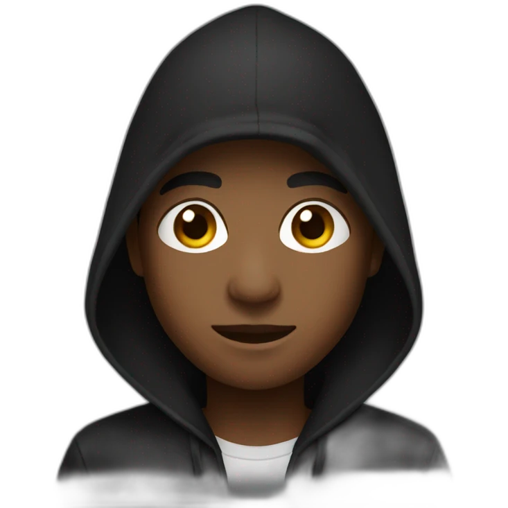 Black Hooded Boy With black Beanie emoji