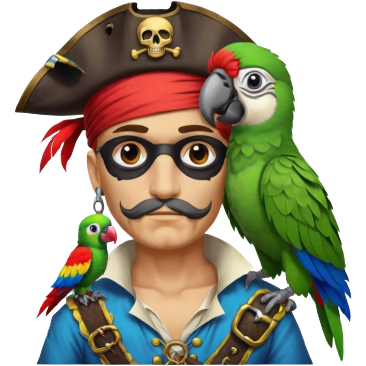 pirate and parrot emoji