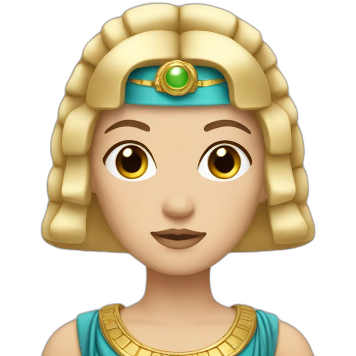Cleopatra with blonde hair and white skin emoji