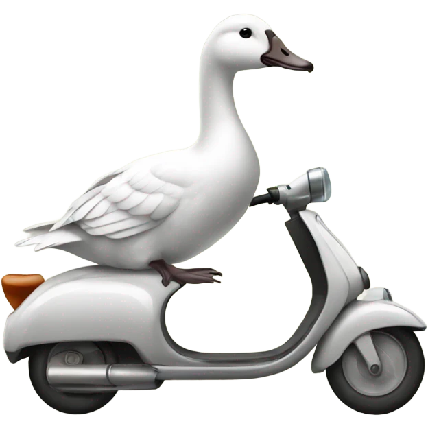 A goose on a scooter emoji