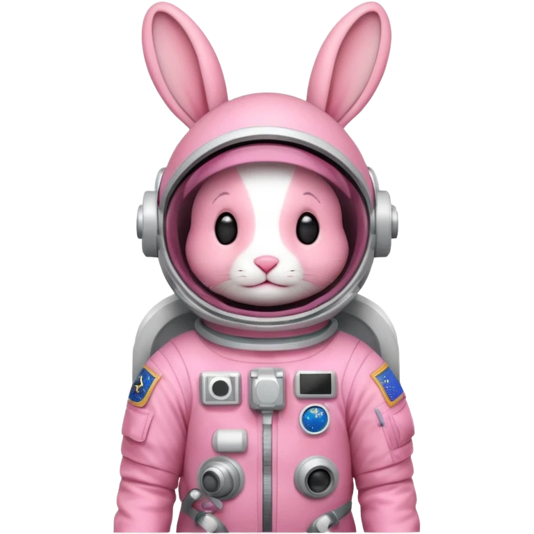pink rabbit with astronaut costume emoji