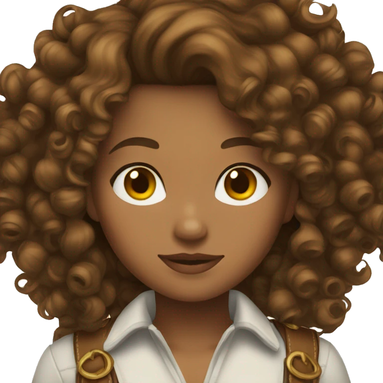 cowgirl curly brunette hair emoji