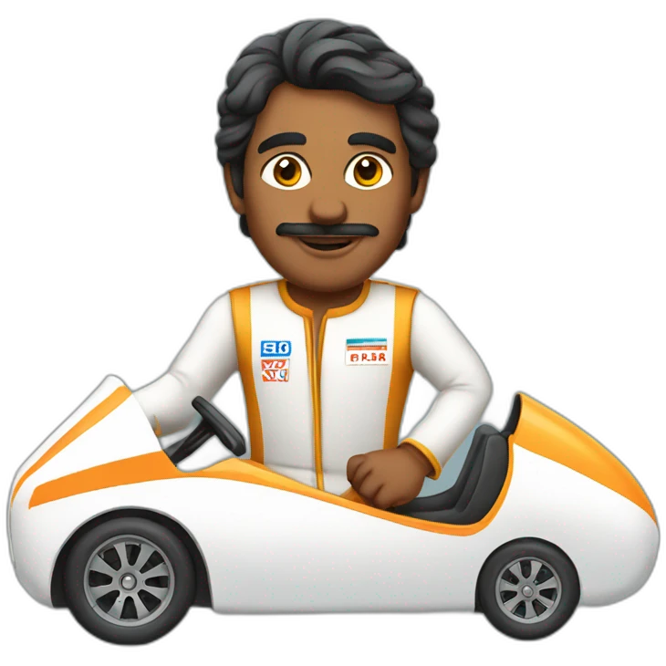 indian man in a race car emoji