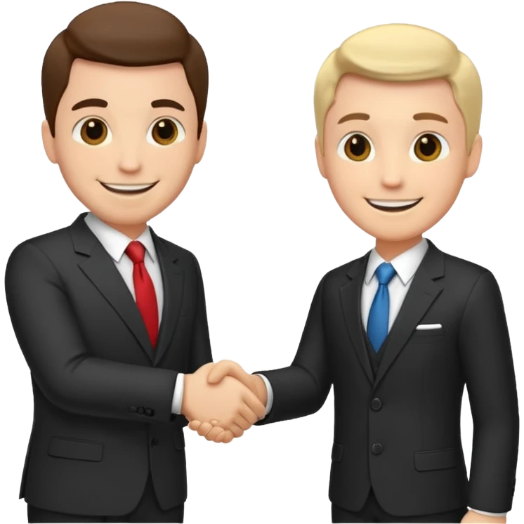two men in suits shaking hands emoji