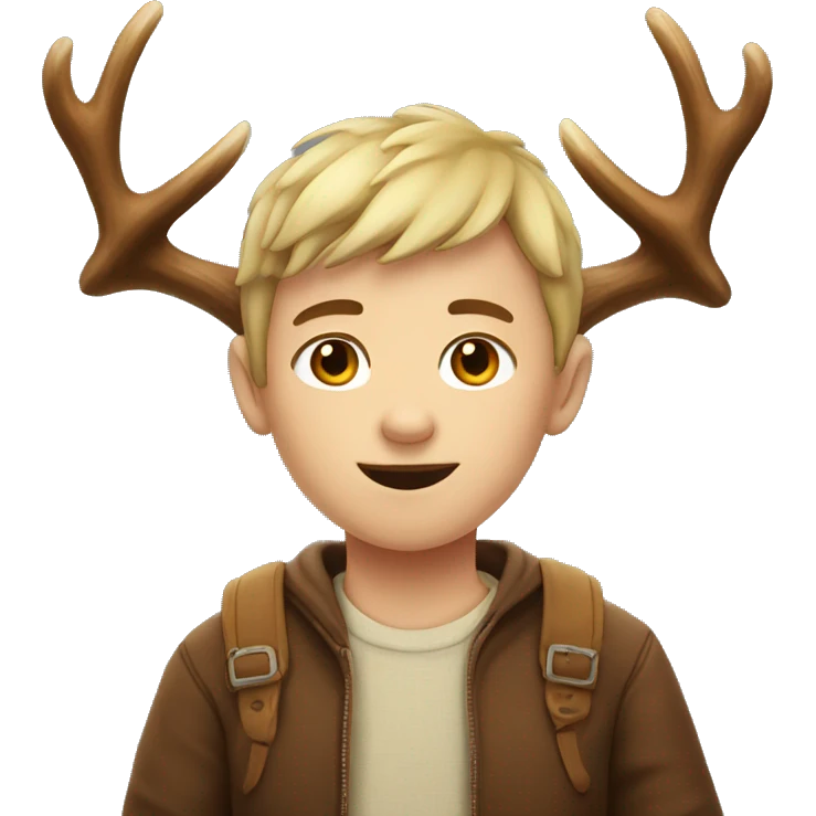 Boy with antler emoji
