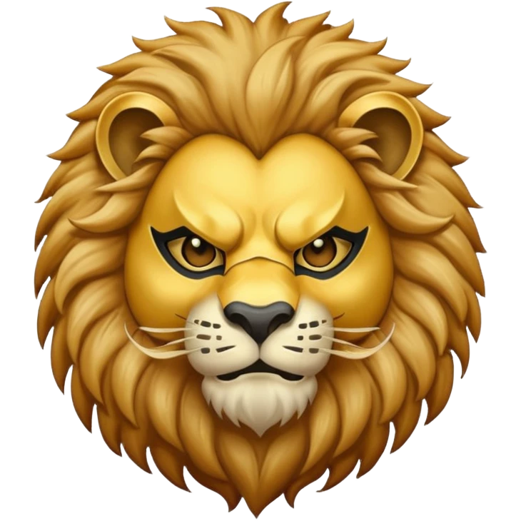 A masked lion emoji