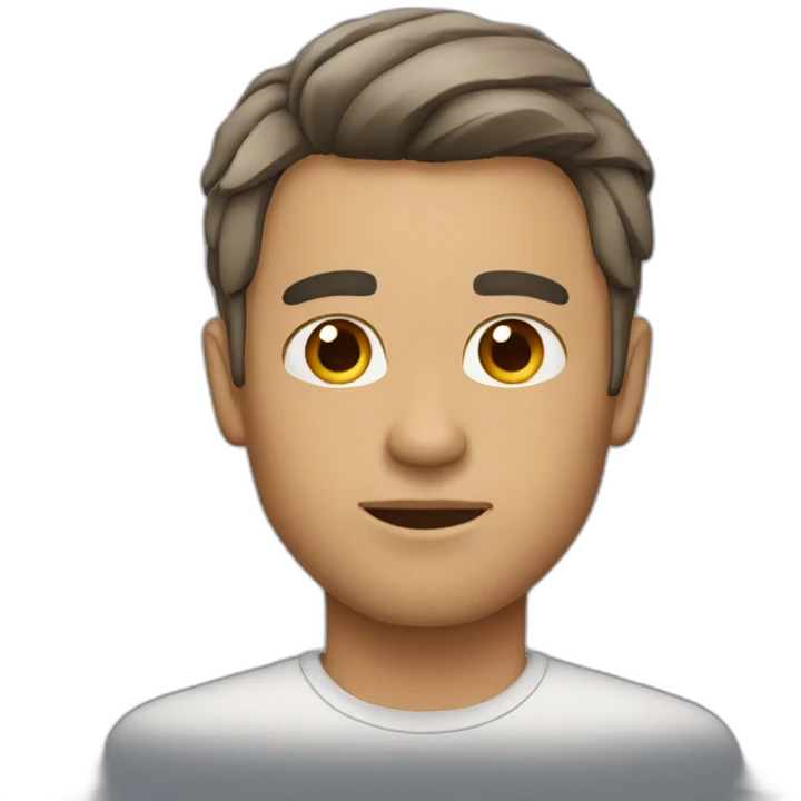 men with middle part haircut emoji