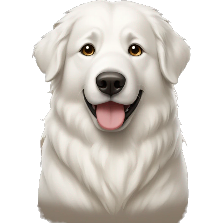 Great Pyrenees with a little brown emoji