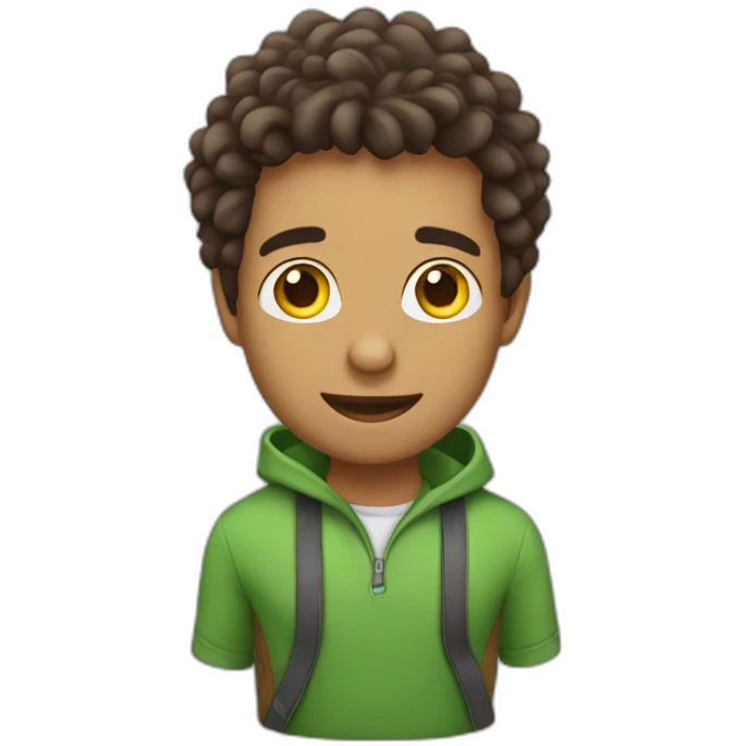 Chico con su laotop emoji