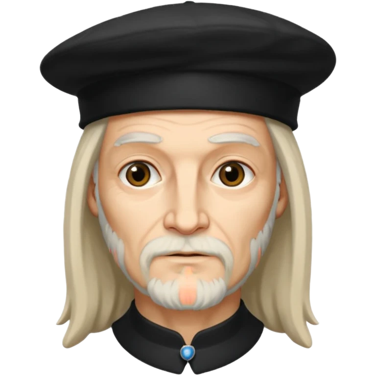 Leonardo da Vinci wear black berret hat emoji