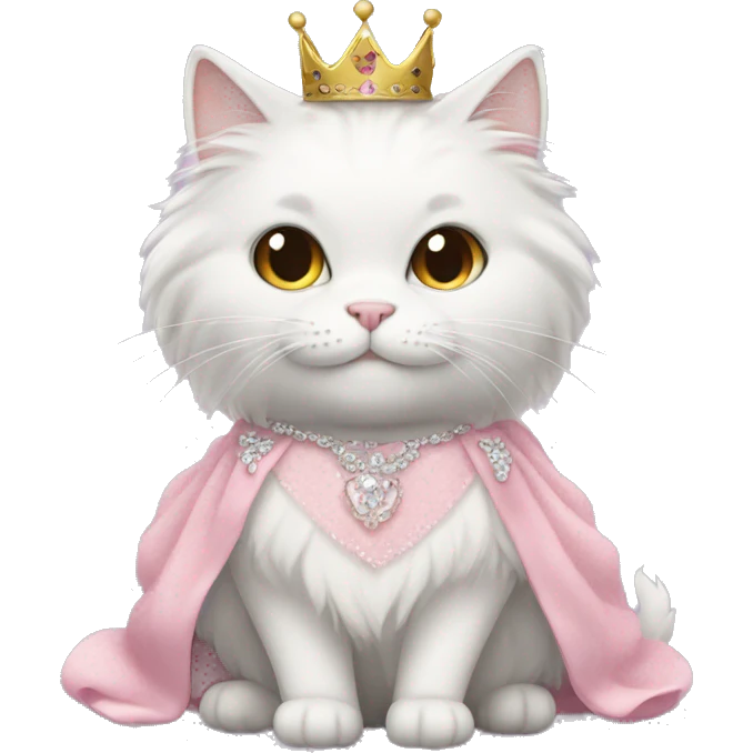 fluffy cat in a princess dress  emoji
