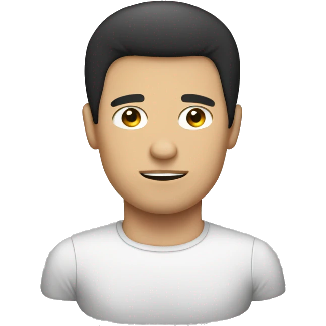 Flat pillow guy single with dark hair  emoji