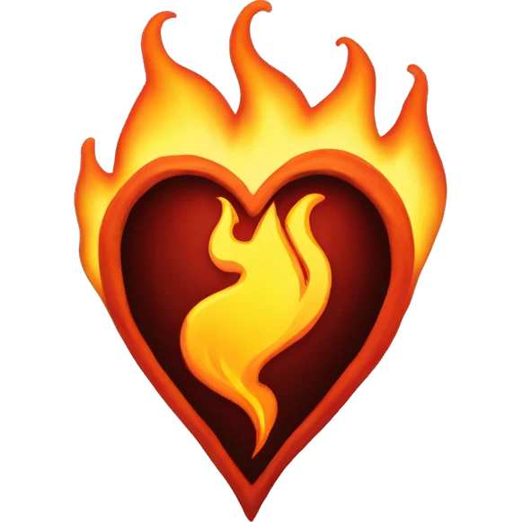 a heart on fire emoji