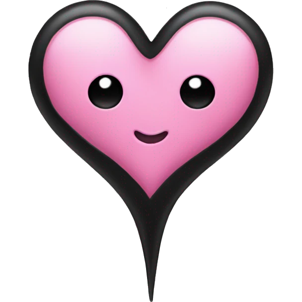 a pink upside down heart with black hairs  emoji